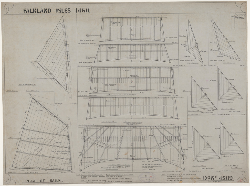 Ship Plan from the Vosper refit of Discovery in 1923. DUNIH 2022.19.51