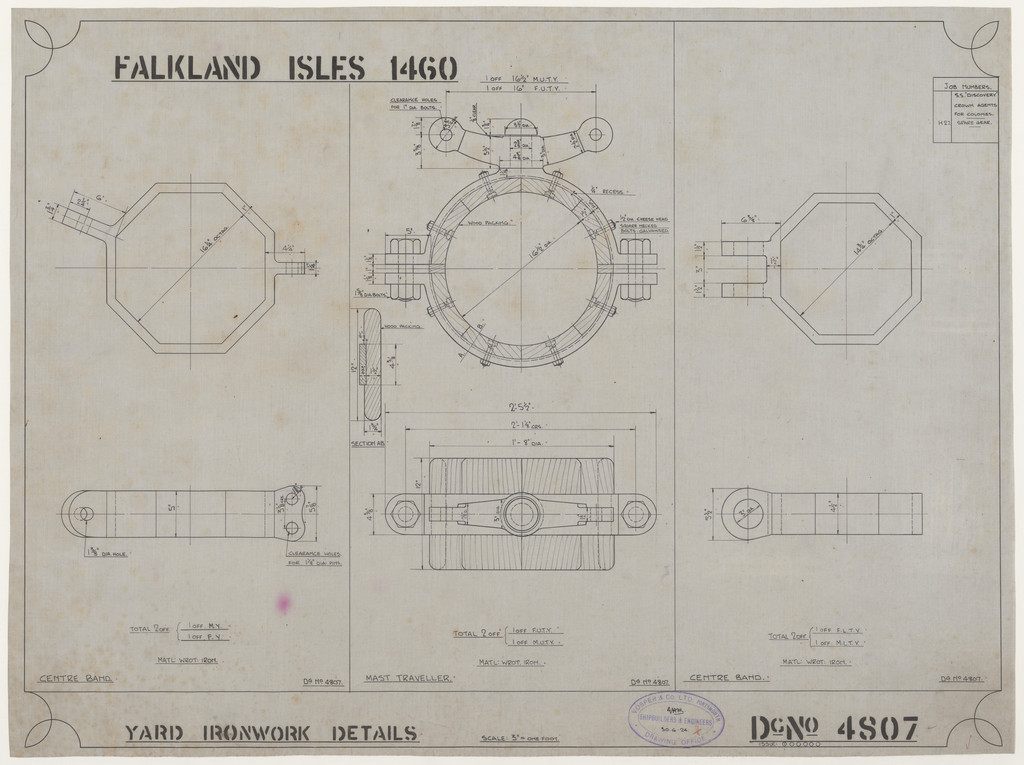 Ship Plan from the Vosper refit of Discovery in 1923. DUNIH 2022.19.49
