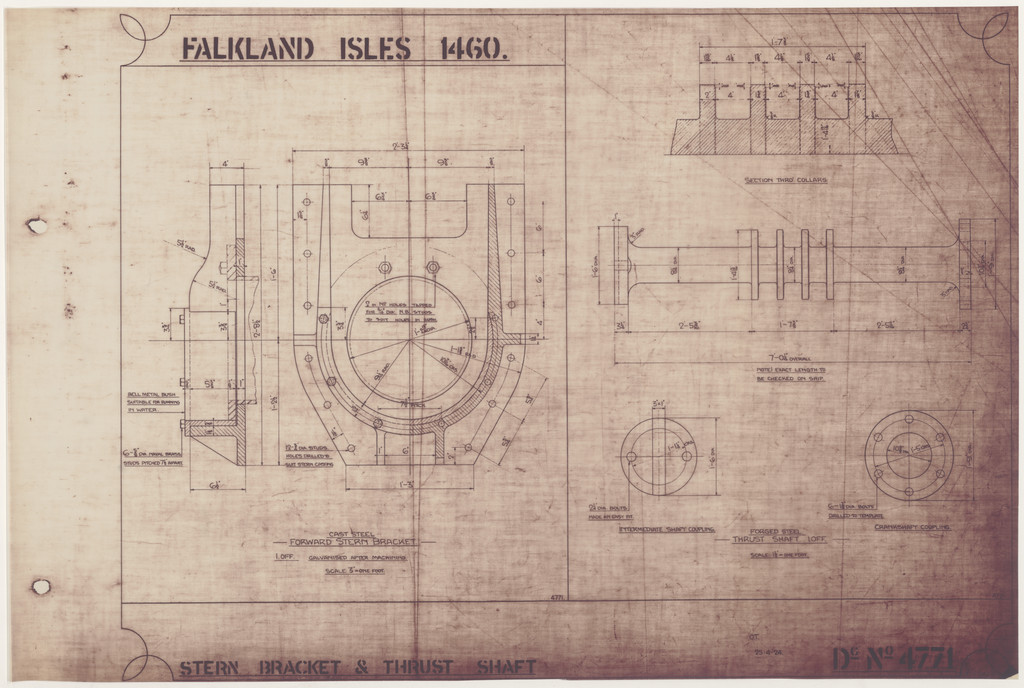 Ship Plan from the Vosper refit of Discovery in 1923. DUNIH 2022.19.21
