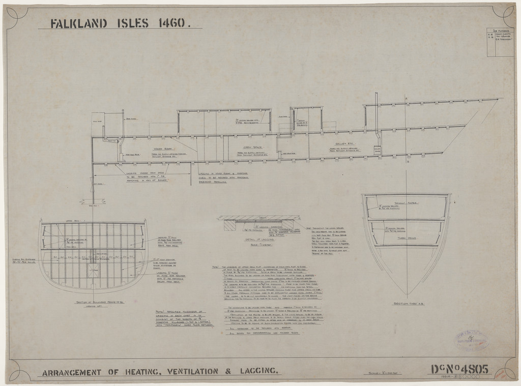 Ship Plan from the Vosper refit of Discovery in 1923. DUNIH 2022.19.47