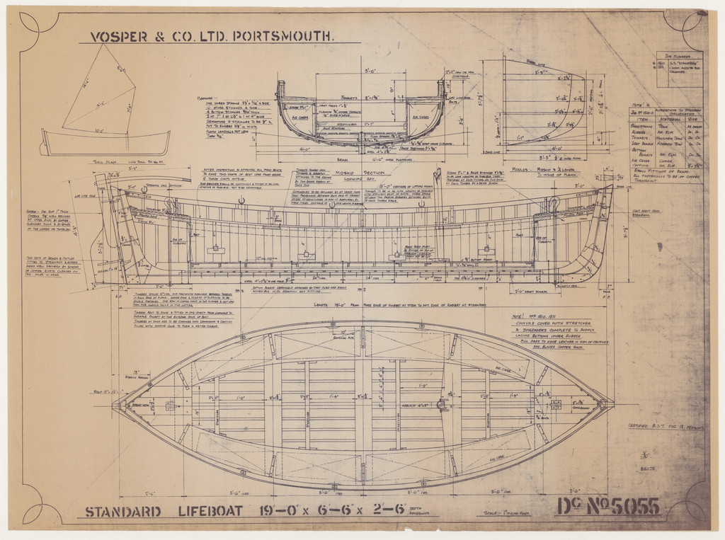 Ship Plan from the Vosper refit of Discovery in 1923. DUNIH 2022.20.5