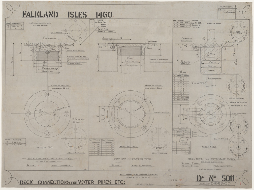 Ship Plan from the Vosper refit of Discovery in 1923. DUNIH 2022.19.65