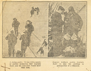Image of Newspaper cutting re Colbeck's photo tribute to Scott DUNIH 1.047