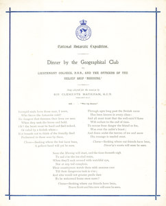 Image of Programme  from dinner held for the crew of the Morning DUNIH 1.063