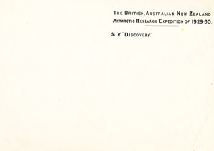 Image of Blank notepaper with printed BANZARE heading DUNIH 1.165