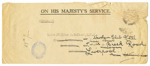 Image of Envelope containing letter from the Admiralty re. medals DUNIH 1.171