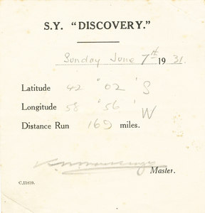 Image of Daysheet showing the location of the Discovery DUNIH 1.183