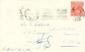 Image of Envelope addressed to W.R.Colbeck DUNIH 1.193