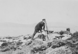 Image of William R Colbeck surveying Kerguelen Island. DUNIH 1.421