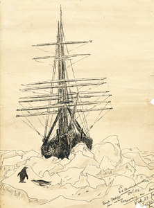 Image of C.E. Borchgrevink drawing of the Southern Cross DUNIH 1.537