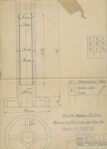 Image of Technical drawing of a Bobbin DUNIH 111.1
