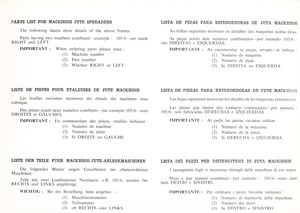 Image of Parts List for Mackhugh jute spreaders DUNIH 126