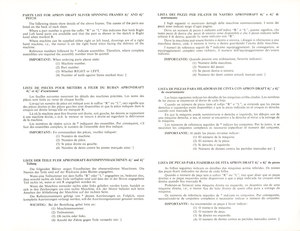 Image of Parts List for apron draft sliver spinning frames. DUNIH 135