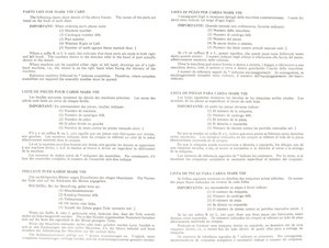 Image of Parts List for MkVIII Card DUNIH 154