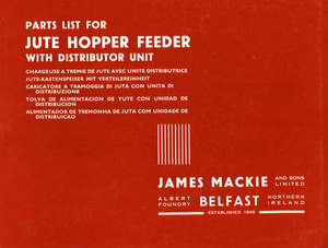 Image of Parts List for Jute Hopper Feeder DUNIH 193.5