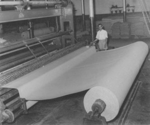 Image of Carpet backing being rolled DUNIH 200.5
