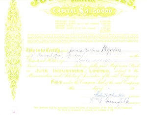 Image of Share Certificates, Jute Industries Ltd. DUNIH 2005.10.1
