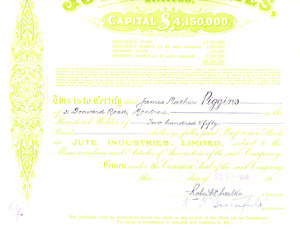 Image of Share Certificates, Jute Industries Ltd. DUNIH 2005.10.2