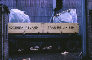 Image of Northern Ireland Trailers Limited lorry outside mill. DUNIH 2006.1.51.21