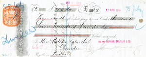 Image of Cheques for jute bales sent from Calcutta to Dundee DUNIH 2007.37