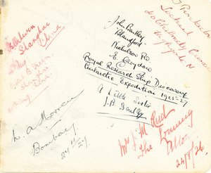 Image of Piece of paper signed by John Beutley DUNIH 2008.101