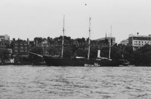 Image of "Discovery" moored on the River Thames in August 1970 DUNIH 2008.175