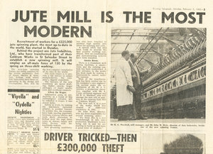 Image of Newspaper article re. spinning mill at Caldrum Works DUNIH 2008.184