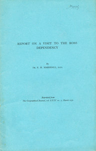 Image of Report on a Visit to the Ross Dependency DUNIH 2008.59.3