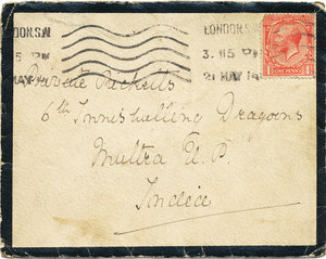Image of Envelope to Private Richvells, 6th Inniskilling Dragoons DUNIH 2009.27.1
