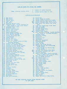 Image of List of Parts For Spiral Cop Winder DUNIH 2009.87.8