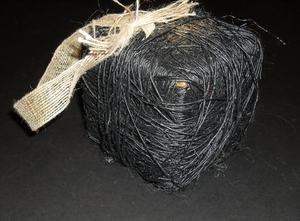 Image of Cube covered in black jute twine DUNIH 2011.1.23