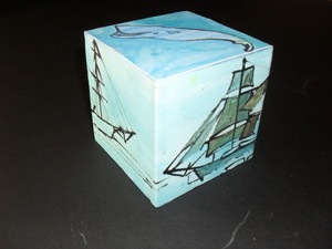 Image of Cube painted blue relating to whaling DUNIH 2011.1.29