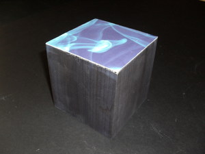 Image of Cube painted black with swirled pattern (1) DUNIH 2011.1.3.1