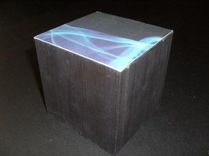 Image of Cube painted black with swirled pattern (2) DUNIH 2011.1.3.2