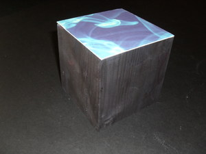Image of Cube painted black with swirled pattern (3) DUNIH 2011.1.3.3