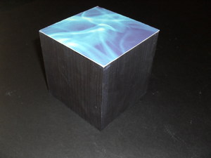Image of Cube painted black with swirled pattern (4) DUNIH 2011.1.3.4
