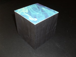 Image of Cube painted black with swirled pattern (5) DUNIH 2011.1.3.5