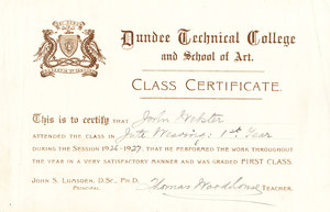 Image of Jute Weaving: 1st Year Certificate, John Webster DUNIH 268.2.12