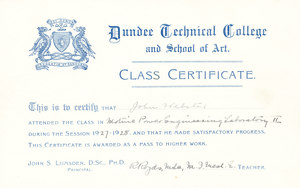 Image of Motive Power Engineering Laboratory II Certificate, John Webster DUNIH 268.2.15