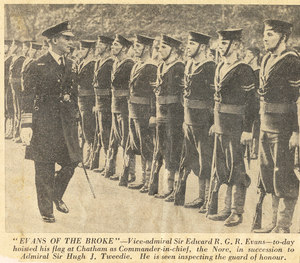 Image of Newspaper cutting re. Admiral E.R.G.R. Evans DUNIH 269.1