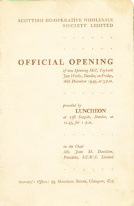 Image of Taybank Jute Works official opening programme DUNIH 29.2