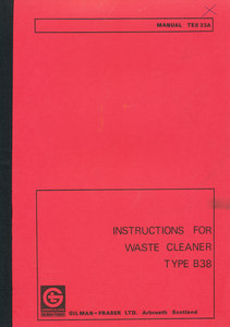 Image of Instruction Manual- Waste Cleaner Type B38 DUNIH 301.6