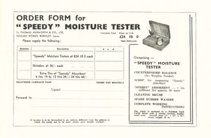 Image of Speedy Moisture Tester order form DUNIH 313.4