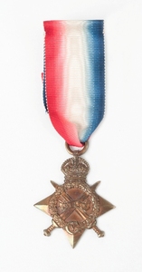 Image of Thomas Whitfield's 1914-1915 Star Medal DUNIH 430.4