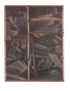 Image of Printing block showing different stages of jute production DUNIH 485.7