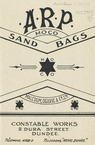 Image of Booklet,' A.R.P. M.O.C.O Sand Bags' DUNIH 521.1