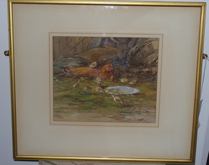 Image of Water colour entitled 'Hens, Ballintuim, Kirkmichael' DUNIH 449.23