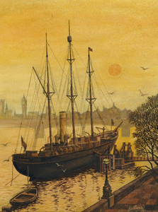 Image of RRS Discovery on the Embankment, London DUNIH 222