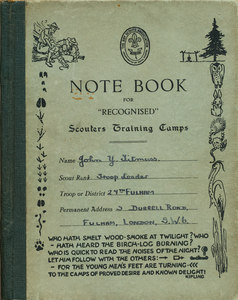 Image of Notebook for Recognised Scouters Training Camps DUNIH 2009.14.30