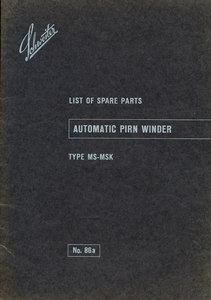 Image of Automatic pirn winder spare parts booklet DUNIH 176.15